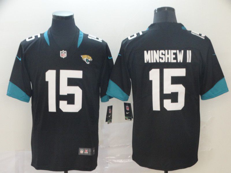 Men Jacksonville Jaguars 15 Minshew ii Black Nike Vapor Untouchable Limited NFL Jersey